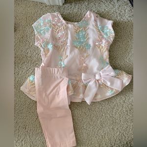 Rare Editions Baby Girl Floral outfit size 9 months